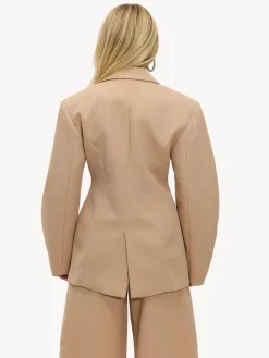 LOAVIES Statement Shoulder Talk To Me Brown Blazer Clearance