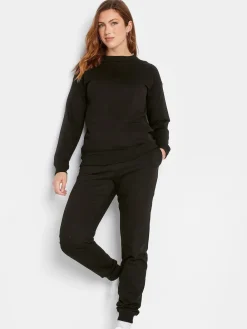 Long Tall Sally Black Cuffed Drawstring Joggers Outlet