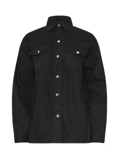 Long Tall Sally Denim Shirt Black Sale