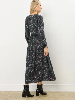 Long Tall Sally Black Ditsy Floral Lace Detail Maxi Dress Sale
