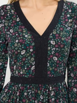 Long Tall Sally Black Ditsy Floral Lace Detail Maxi Dress Sale