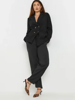 Long Tall Sally Black Double Breasted Jacket New