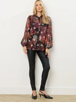 Long Tall Sally Balloon Sleeve Top Black Jacquard Best
