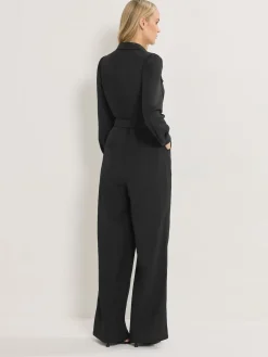 Long Tall Sally Black Long Sleeve Button Jumpsuit Clearance