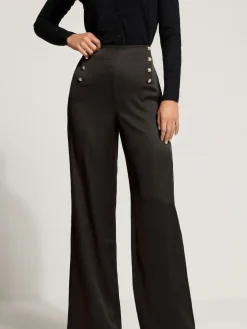 Long Tall Sally Black Military Button Trousers Outlet