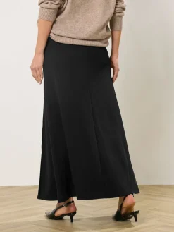 Long Tall Sally Black Seamed Maxi Flare Skirt Discount