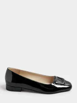 Long Tall Sally Black Square Toe Patent Shoes