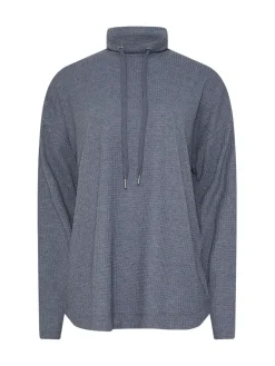 Long Tall Sally Blue Marl Waffle Cowl Neck Lounge Top Hot