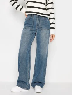 Long Tall Sally Wide Leg 100% Cotton Jeans Blue