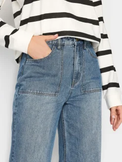 Long Tall Sally Wide Leg 100% Cotton Jeans Blue