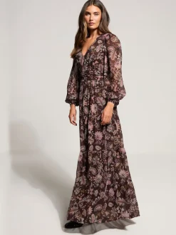 Long Tall Sally Brown Paisley Georgette Maxi Dress Sale