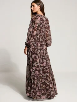 Long Tall Sally Brown Paisley Georgette Maxi Dress Sale