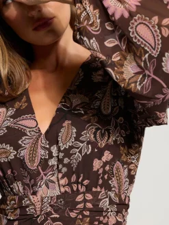 Long Tall Sally Brown Paisley Georgette Maxi Dress Sale