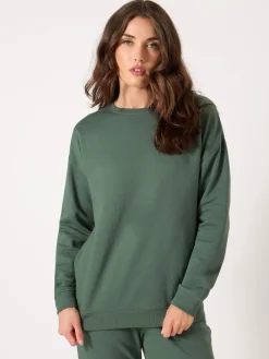 Long Tall Sally Crew Neck Sweatshirt Green Clearance