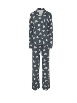 Long Tall Sally Grey Soft Touch Animal Heart Pyjamas Set Sale