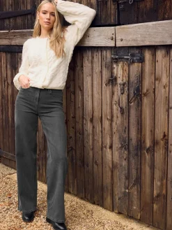 Long Tall Sally Grey Wide Leg Jeans Outlet