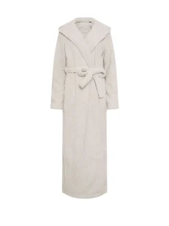 Long Tall Sally Natural Cable Maxi Hooded Robe