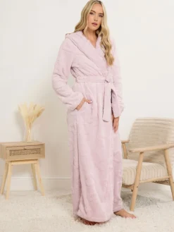 Long Tall Sally Hooded Maxi Robe Pink Hot