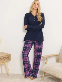 Long Tall Sally Check Pyjamas Purple Discount