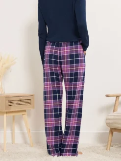 Long Tall Sally Check Pyjamas Purple Discount