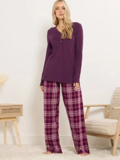 Long Tall Sally Check Pyjamas Red Clearance