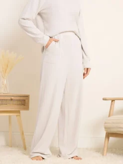 Long Tall Sally Microfleece Joggers White New