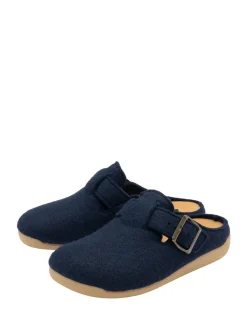 Lotus Blue Textile Mule Slippers Best