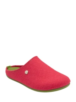 Lotus Orange Textile Flat Mule Slippers New