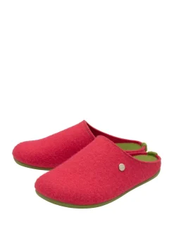 Lotus Orange Textile Flat Mule Slippers New