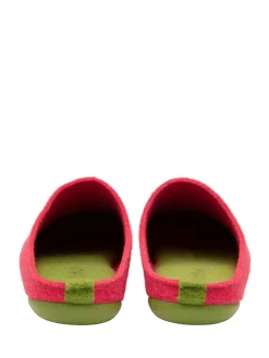 Lotus Orange Textile Flat Mule Slippers New