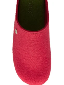 Lotus Orange Textile Flat Mule Slippers New