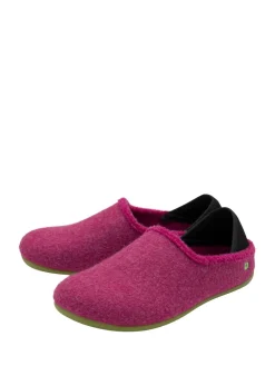 Lotus Pink Textile Flat Slippers Sale