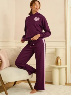 Love & Roses Jersey Loungewear Bottoms Berry Red Sale