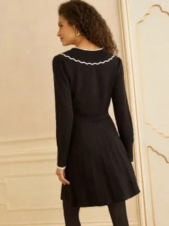 Love & Roses Black Bow Detail Knitted Mini Dress Best