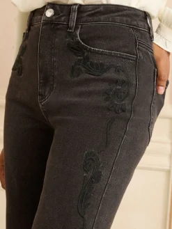 Love & Roses Petite Bootcut Jeans Black Embroidered Discount
