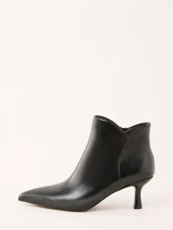 Love & Roses Faux Leather Kitten Heel Point Toe Smart Ankle Boots Black Clearance