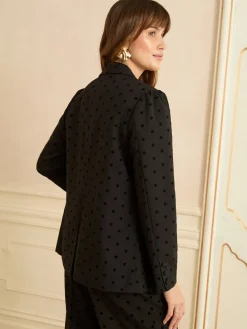 Love & Roses Black Flocked Spot Blazer Sale
