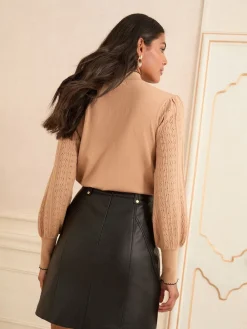 Love & Roses Petite Faux Leather Mini Skirt Black Hot