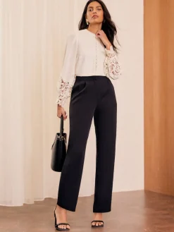 Love & Roses Straight Leg Trousers Black Best