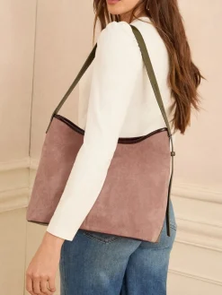 Love & Roses Woven Slouchy Tote Bag Burgundy New