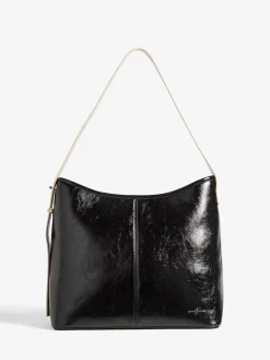 Love & Roses Woven Slouchy Tote Bag Chocolate Brown and Black Hot