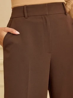 Love & Roses Chocolate Brown Wide Leg Trousers Hot