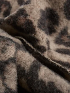Love & Roses Dark Leopard Print Brushed Scarf Hot