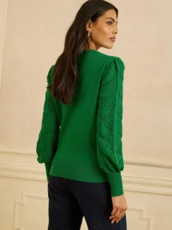 Love & Roses Jumper Emerald Green Outlet