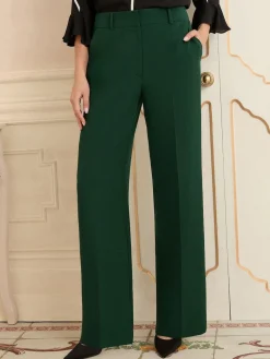 Love & Roses Forest Green Wide Leg Trousers New