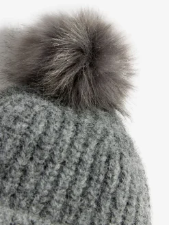 Love & Roses Grey Cosy Pom Hat Online
