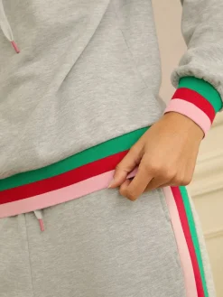 Love & Roses Jersey Loungwear Hoodie Grey Rainbow Tipped Online