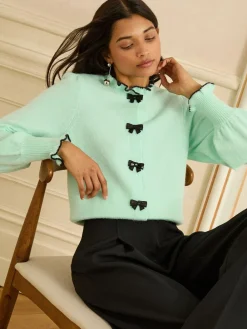 Love & Roses Mint Green Bow Detail Knitted Jumper Outlet