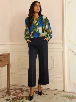 Love & Roses Long Sleeve Satin Cowl Neck Blouse Multi Outlet