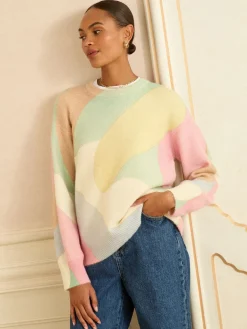 Love & Roses Multicoloured Cosy Print Knitted Jumper Sale